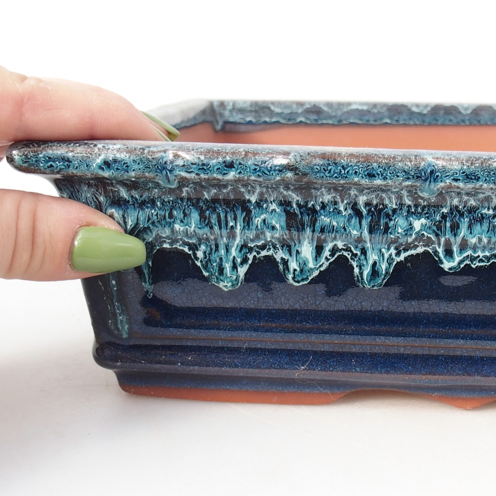 Bol 32 x 22,5 x7 cm bleu et blanc