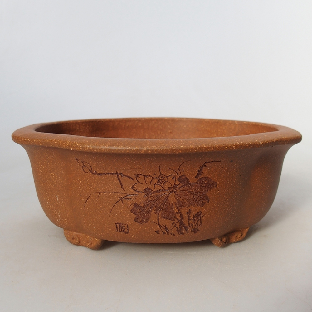 Bol à bonsaï en céramique 15,5 x 13 x 6 cm, brun