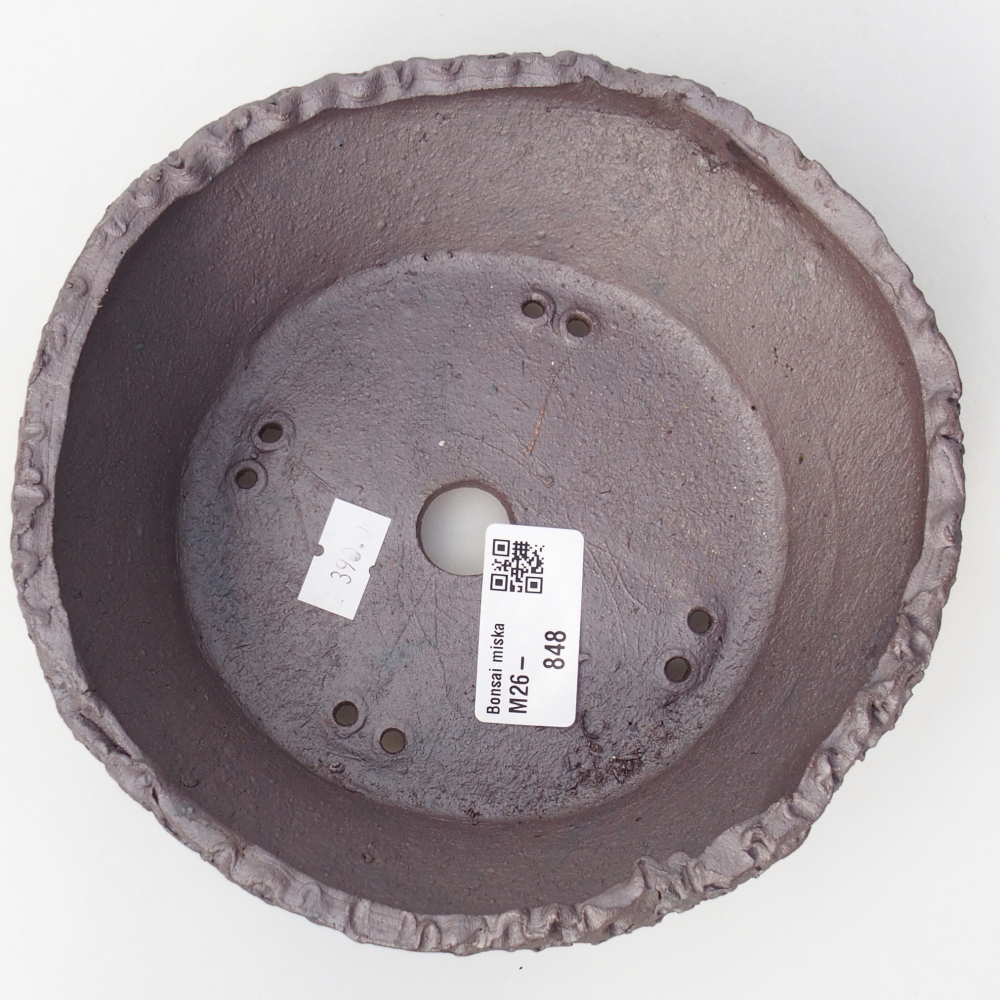 Bol à bonsaï en céramique 17 x 16,5 x 6 cm, couleur métal