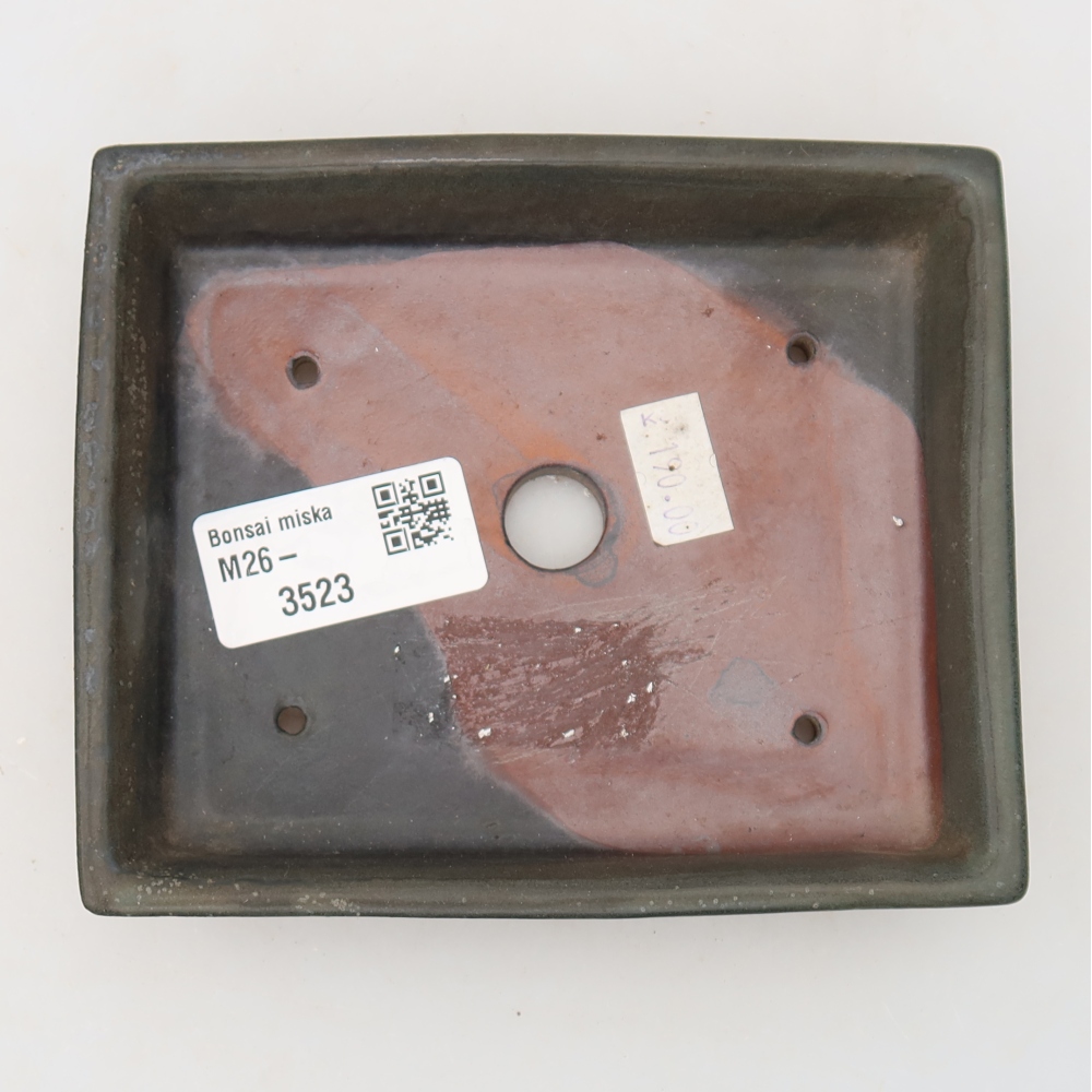 Pot à bonsaï en céramique 13 x 10,5 x 2,5 cm, couleur grise