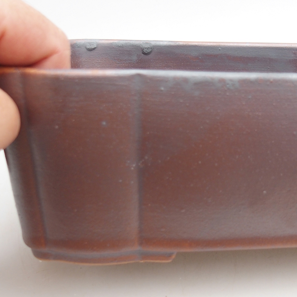 Bol à bonsaï en céramique 20 x 17 x 7 cm, couleur métal