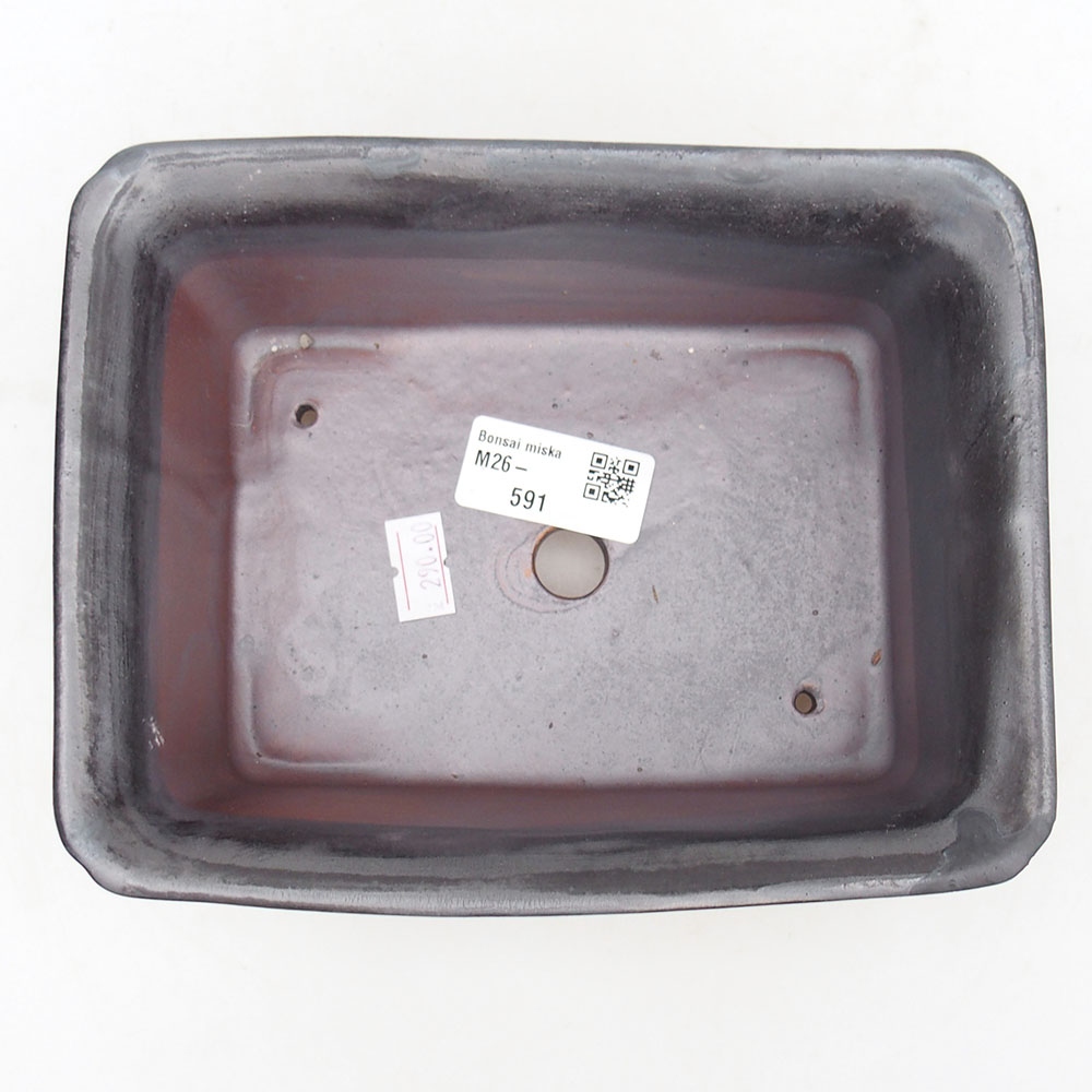 Bol à bonsaï en céramique 18 x 14 x 7,5 cm, noir