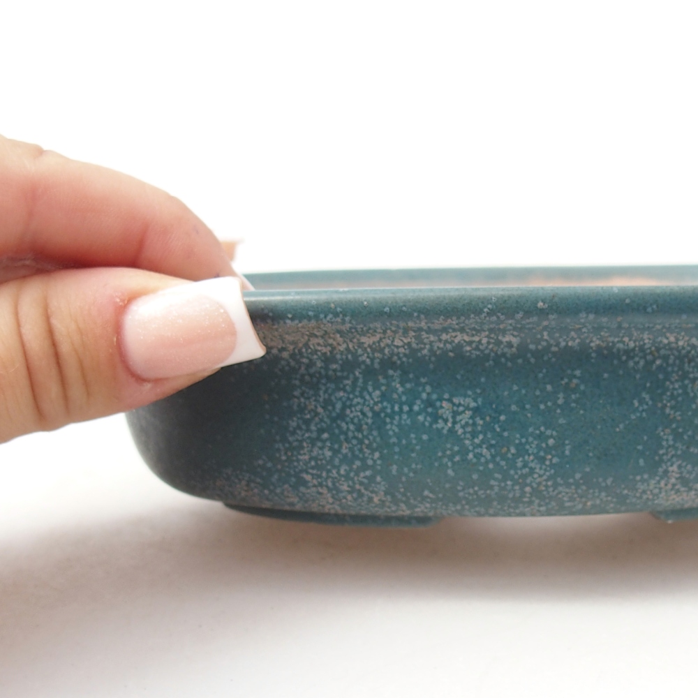 Bol à bonsaï en céramique 14,5 x 10,5 x 3,5 cm, couleur bleu