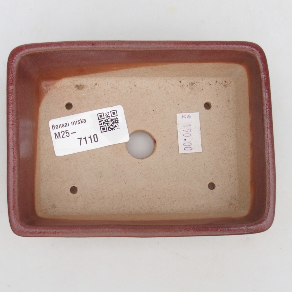 Bol à bonsaï en céramique 11,5 x 9,5 x 6 cm, couleur bordeaux
