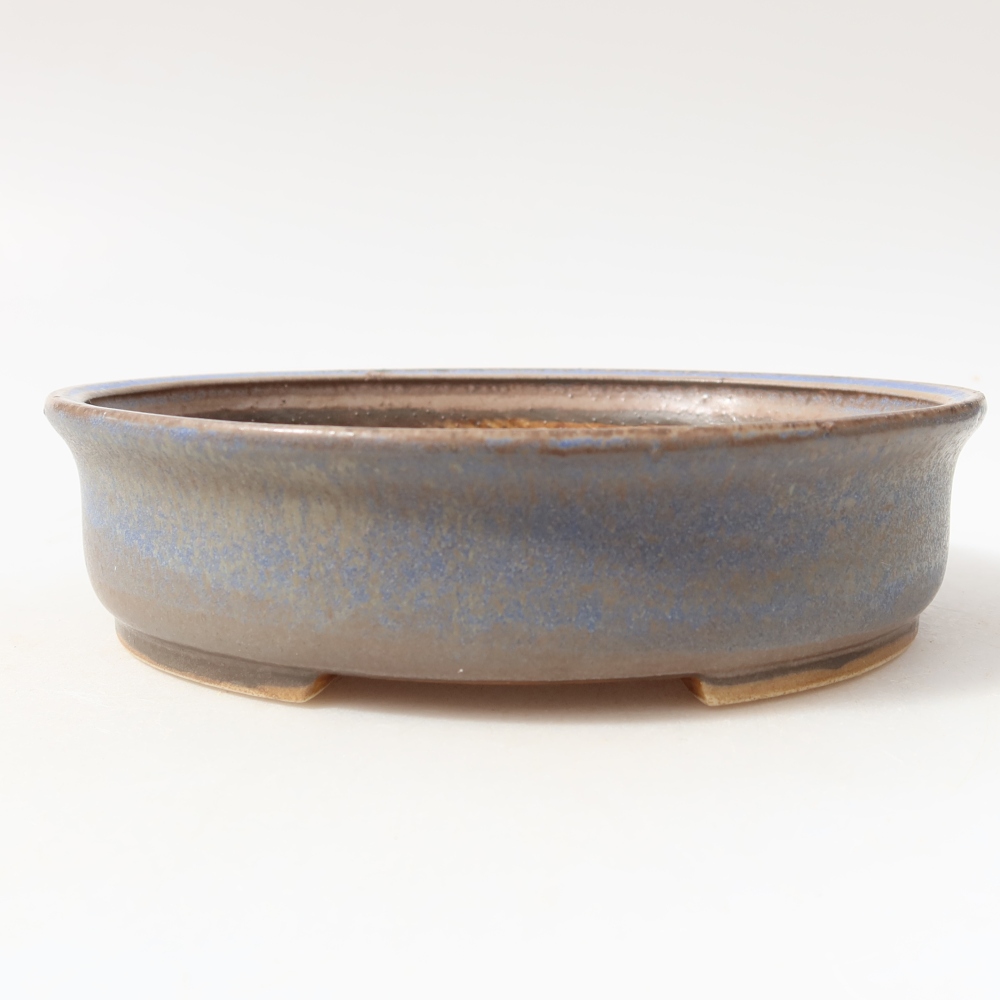 Pot à bonsaï en céramique 18 x 16,5 x 4,5 cm, couleur bleue