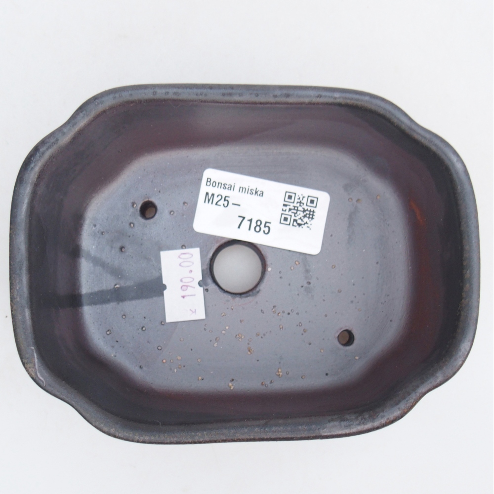 Bol à bonsaï en céramique 12,5 x 9,5 x 4,5 cm, gris