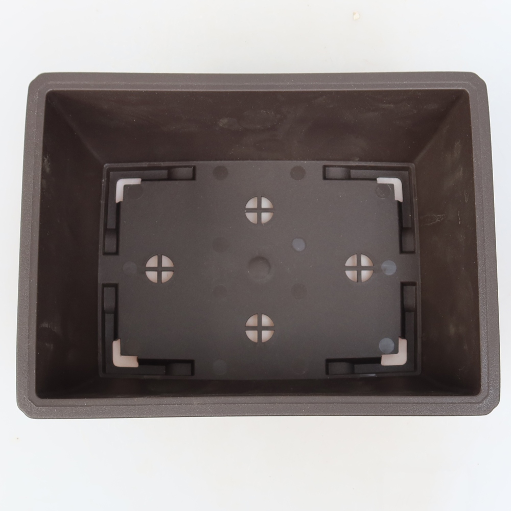 Pot à bonsaï en plastique MP-2vacl marron - 20 x 14,5 x 7,5 cm