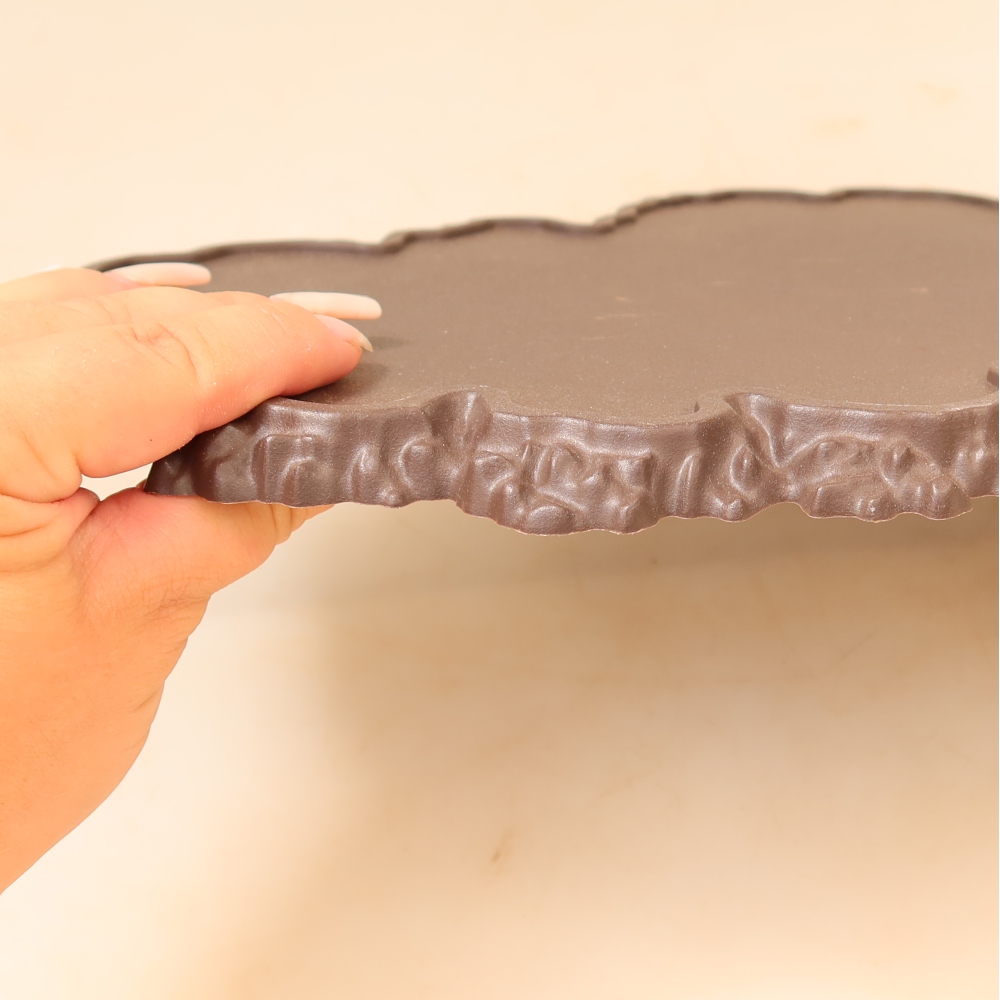 Socle en plastique pour bonsaï 43 x 25 x 1,5 cm, couleur marron