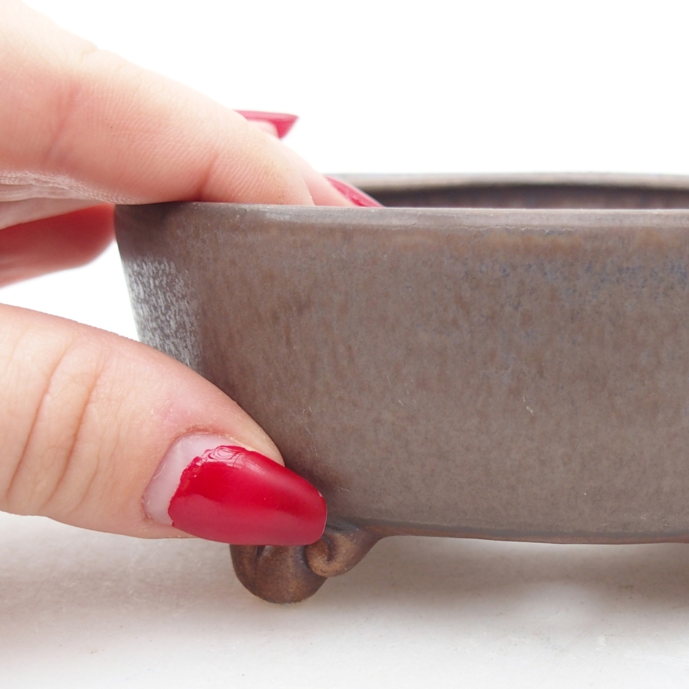 Bol à bonsaï en céramique 11 x 11 x 4,5 cm, couleur bleu