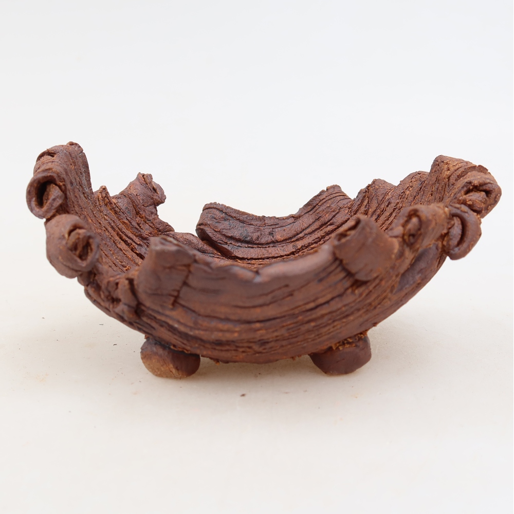 Coquille en céramique  12 x 8,5 x 5,5 cm, couleur marron