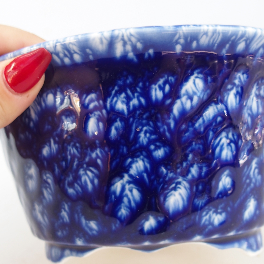 Bol à bonsaï en céramique 16 x 16 x 8,5 cm, couleur bleu