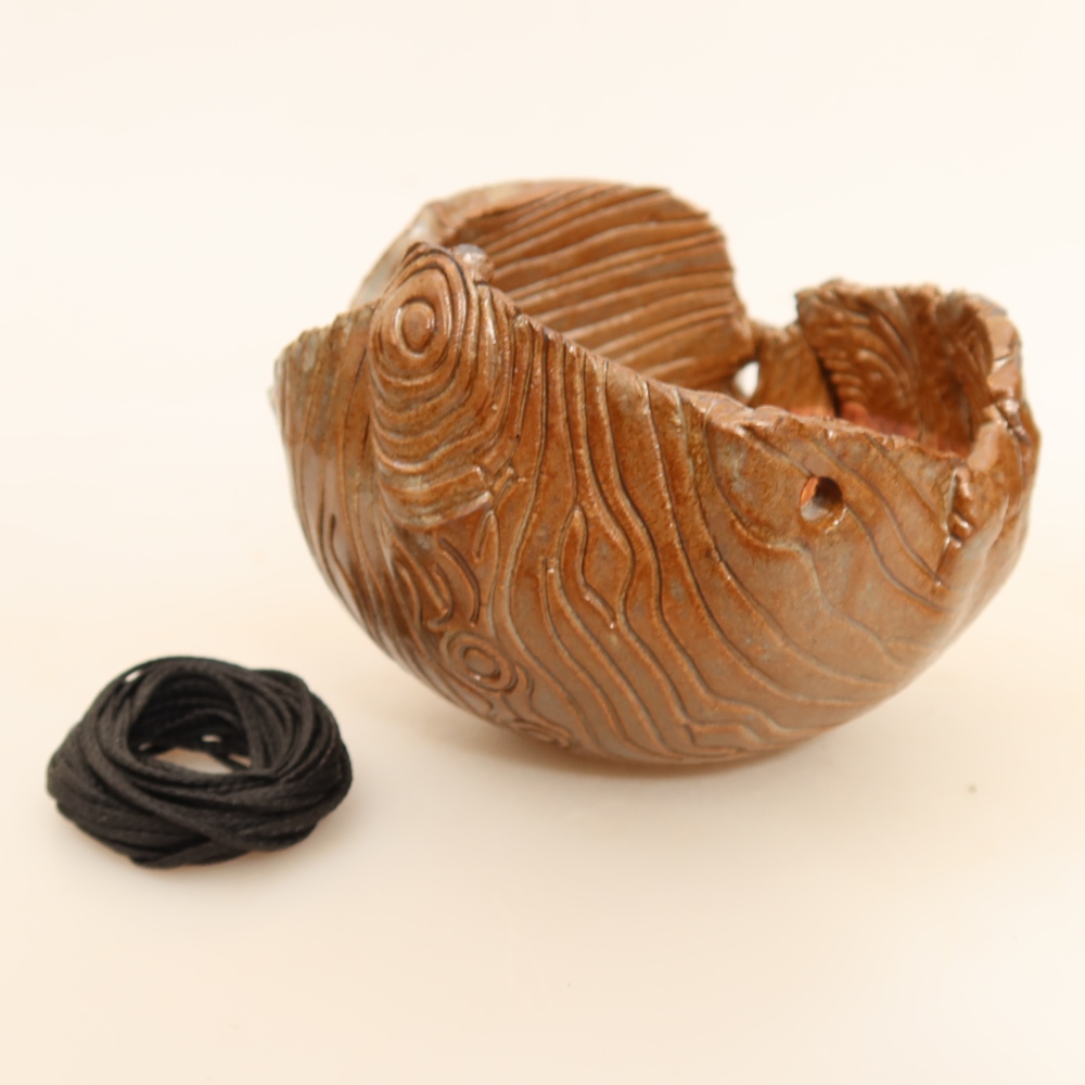Coquille en céramique pour kokedama, 10 x 10 x 7,5 cm, couleur marron