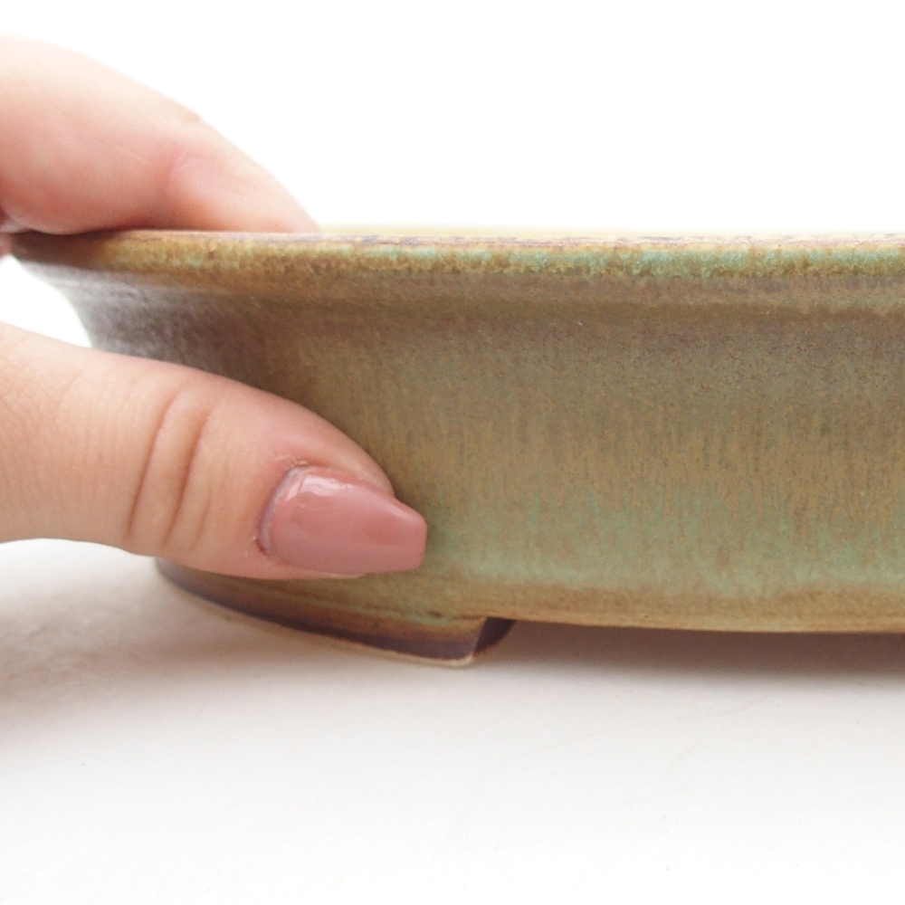 Bol à bonsaï en céramique 24 x 21 x 5 cm, vert