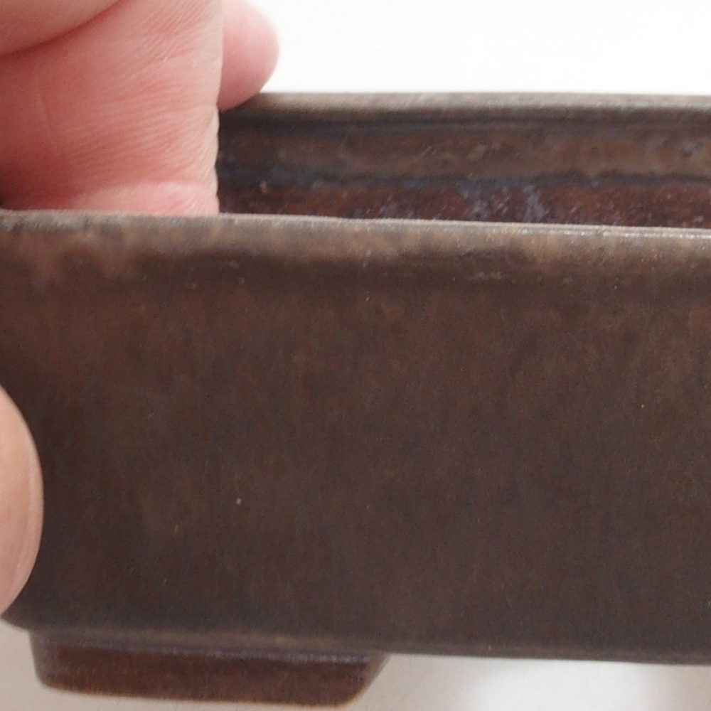 Bol à bonsaï en céramique 10 x 8,5 x 4 cm, brun