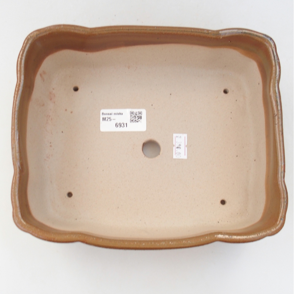 Bol à bonsaï en céramique 20,5 x 17 x 7 cm, brun