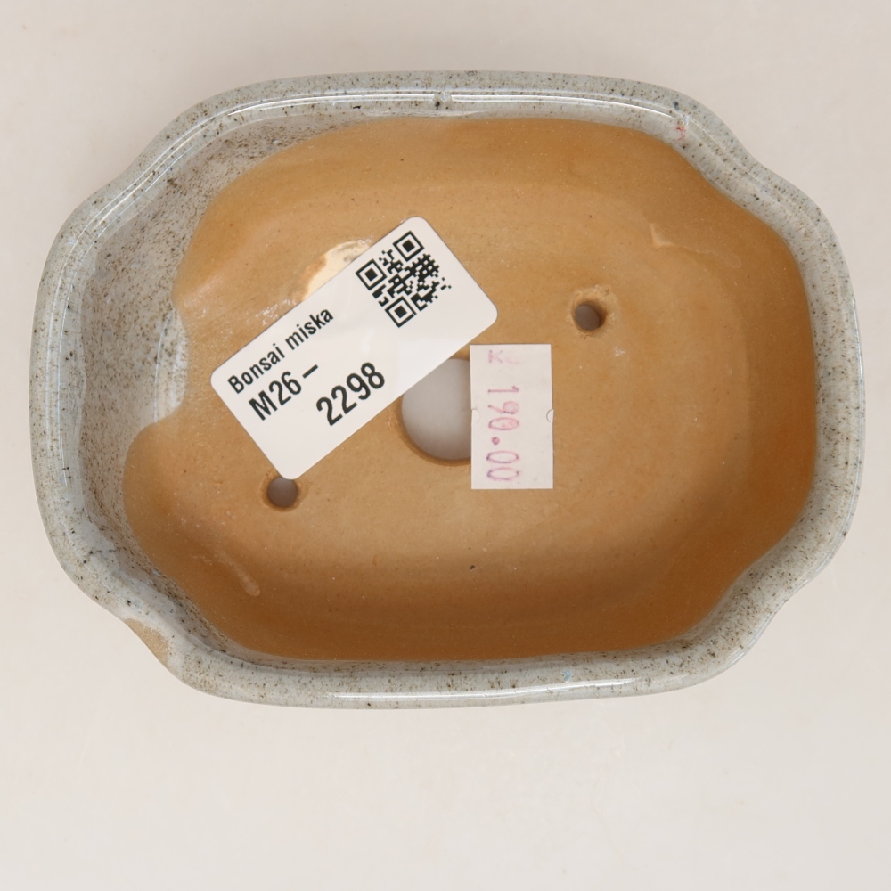 Pot à bonsaï en céramique 10,5 x 8 x 4 cm, couleur grise