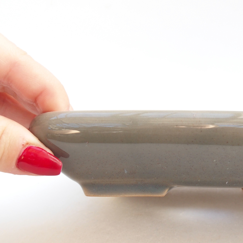 Bol bonsaï en céramique 16,5 x 13,5 x 3,5 cm, gris