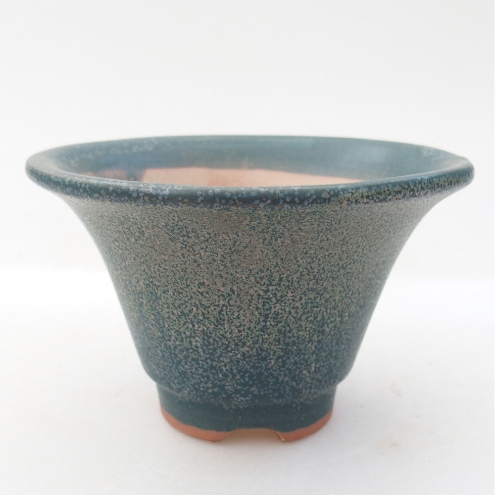 Bol à bonsaï en céramique 10,5 x 10,5 x 6,5 cm, couleur bleu