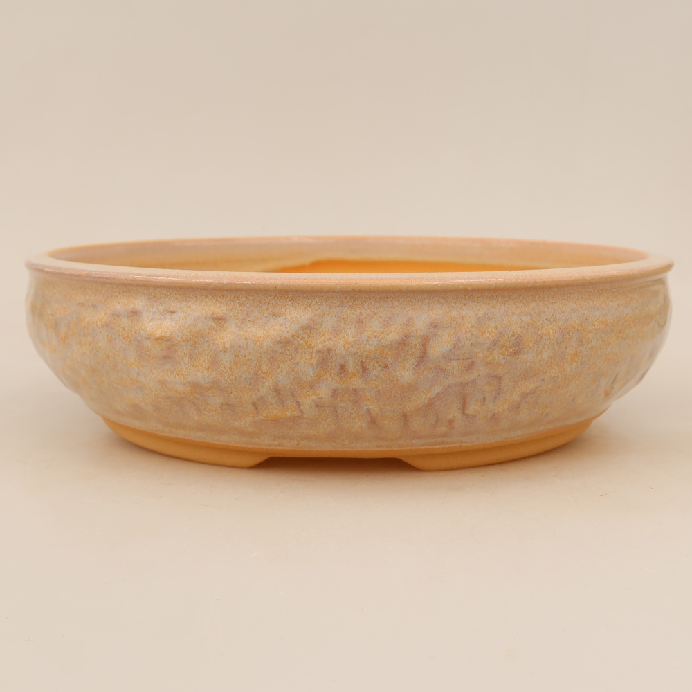 Pot à bonsaï en céramique 28 x 28 x 7 cm, couleur beige