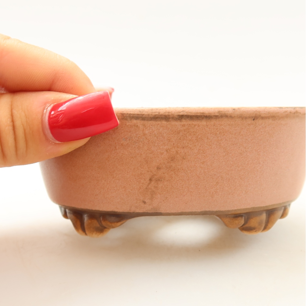 Bol à bonsaï en céramique 9,5 x 8 x 4 cm, rose