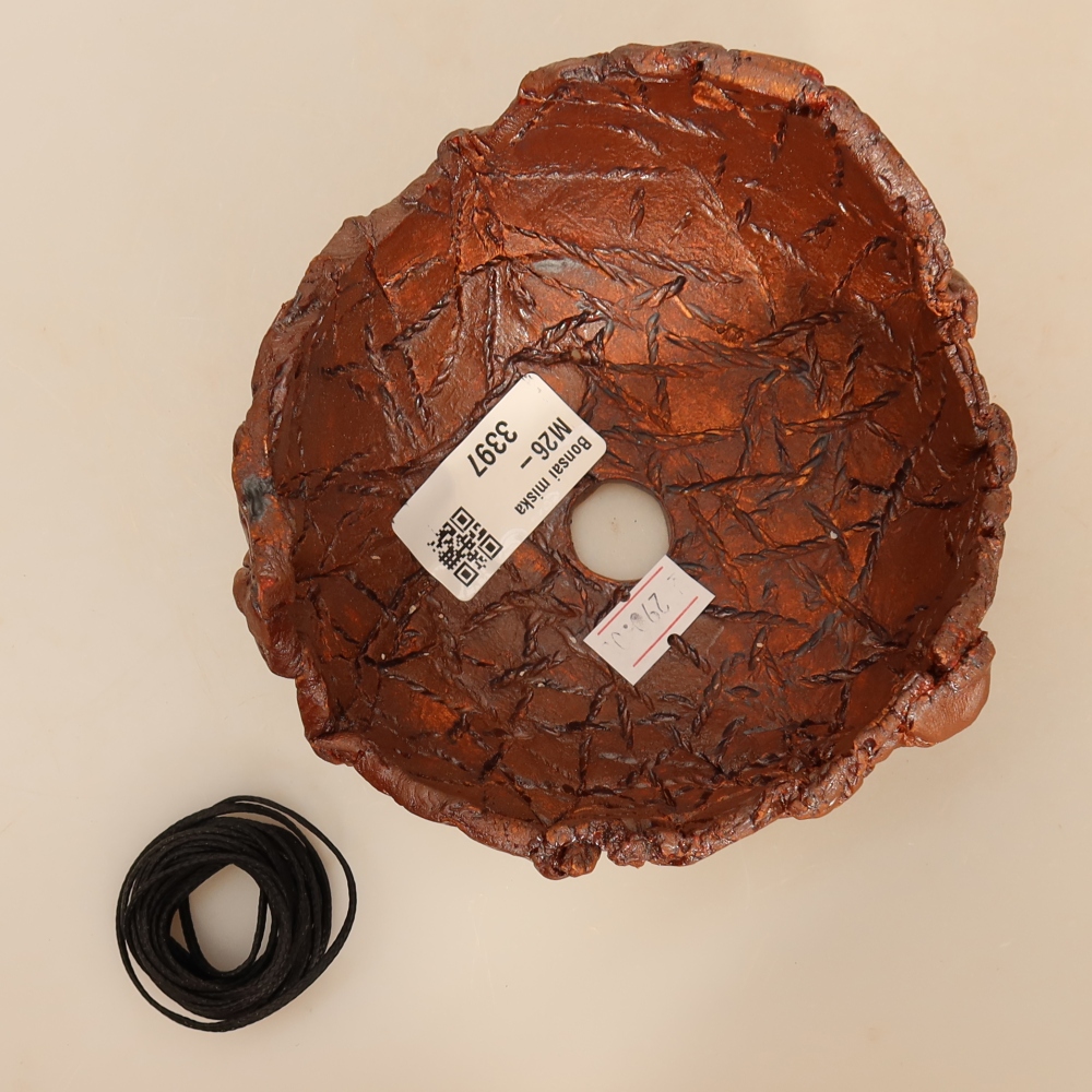Coquille en céramique pour kokedama, 12,5 x 12 x 7 cm, couleur marron