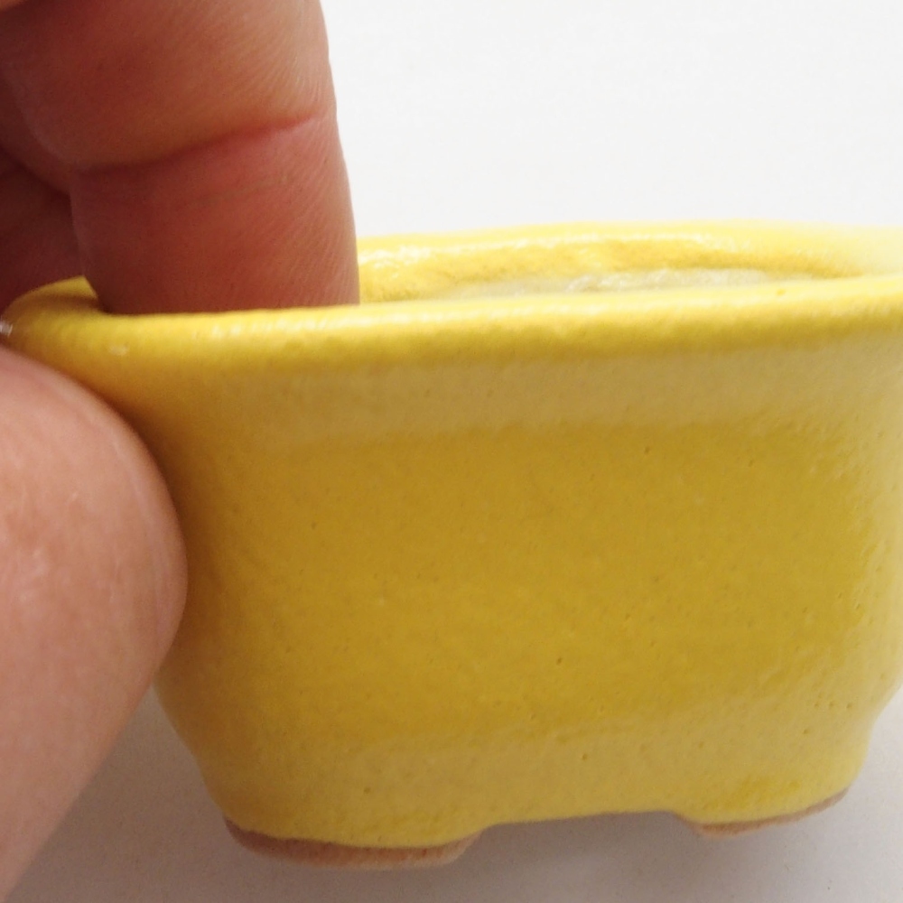 Bol à bonsaï en céramique 5,5 x 4,5 x 3 cm, jaune