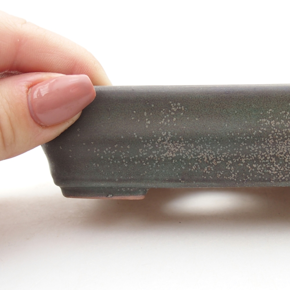 Bol à bonsaï en céramique 11 x 8 x 3 cm, gris