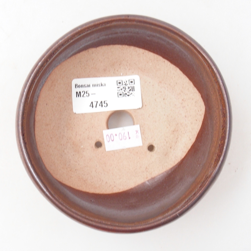 Bol à bonsaï en céramique 11 x 11 x 5 cm, brun