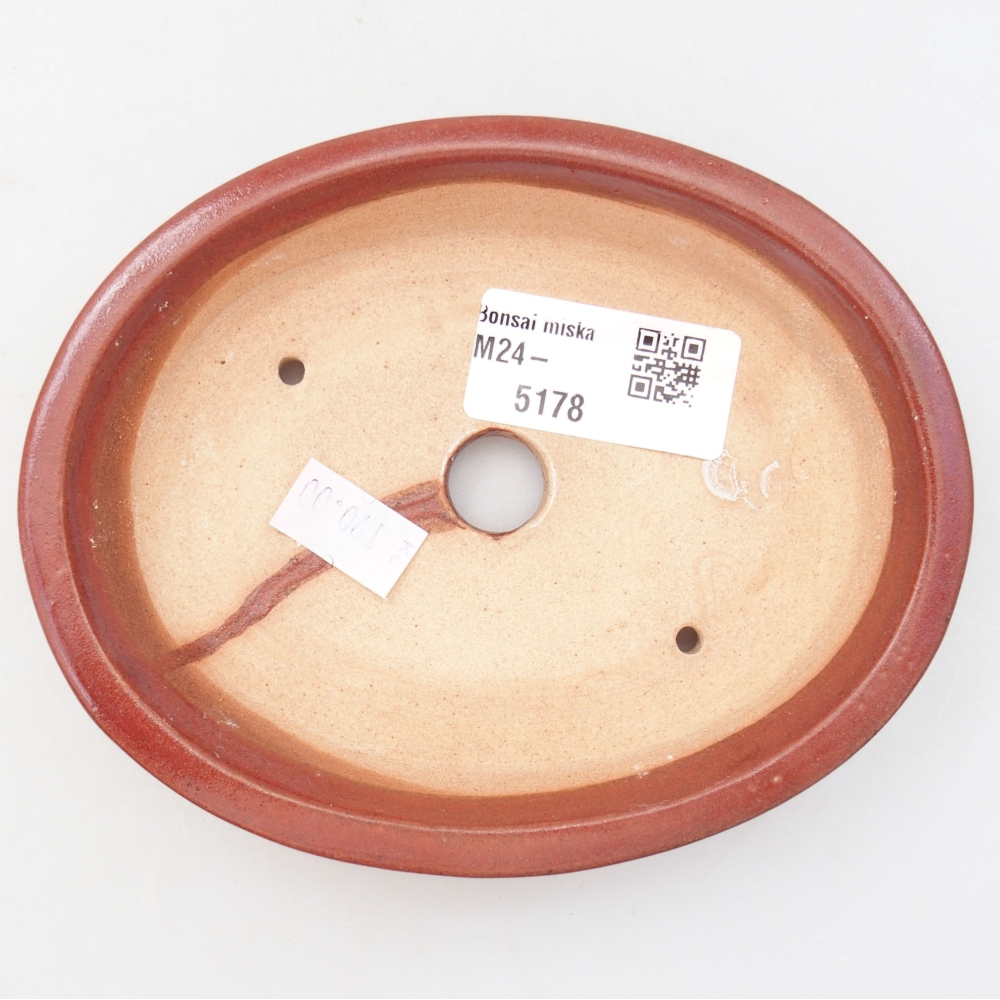 Bol à bonsaï en céramique 13 x 11 x 3 cm, bordeaux