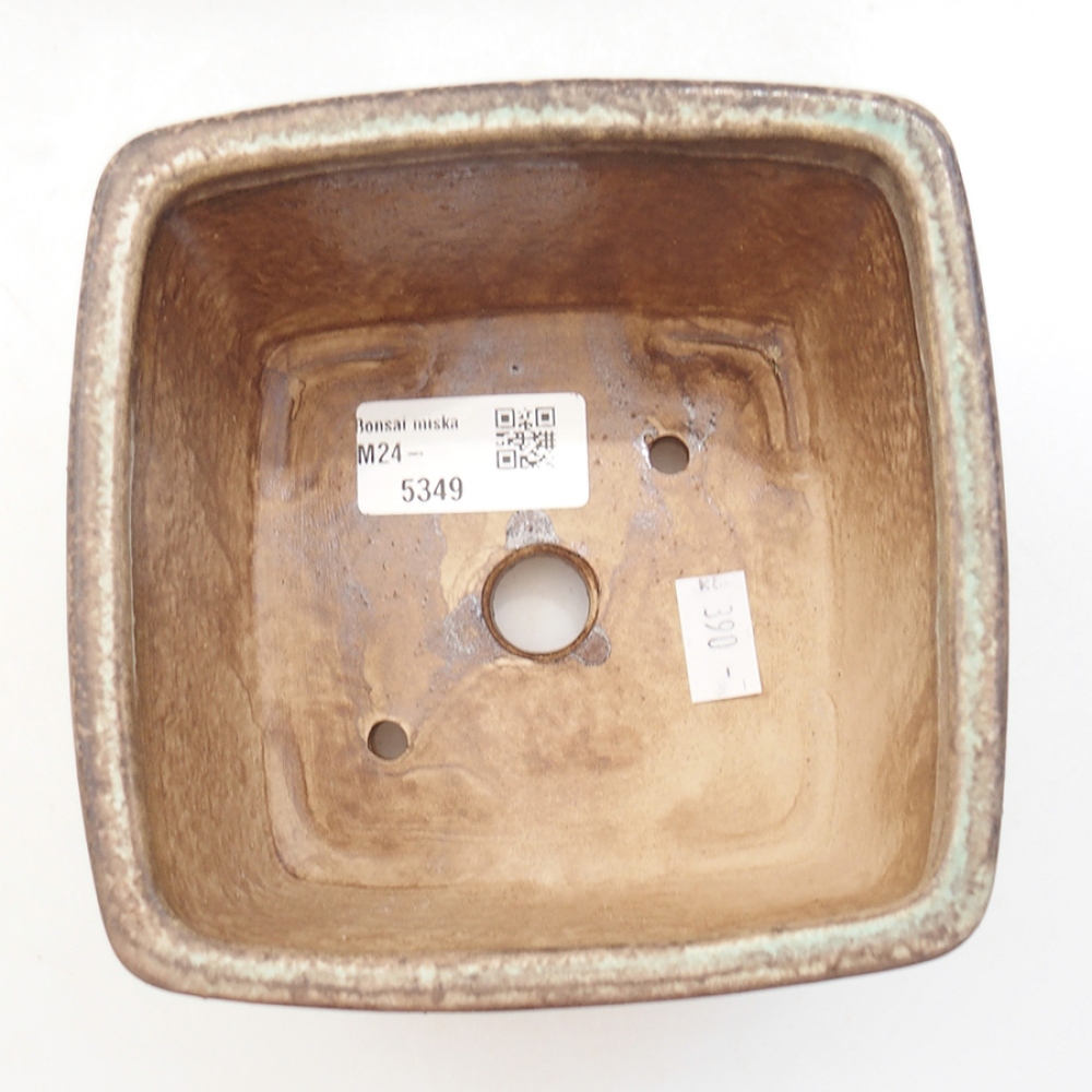 Bol à bonsaï en céramique 13 x 13 x 8 cm, vert