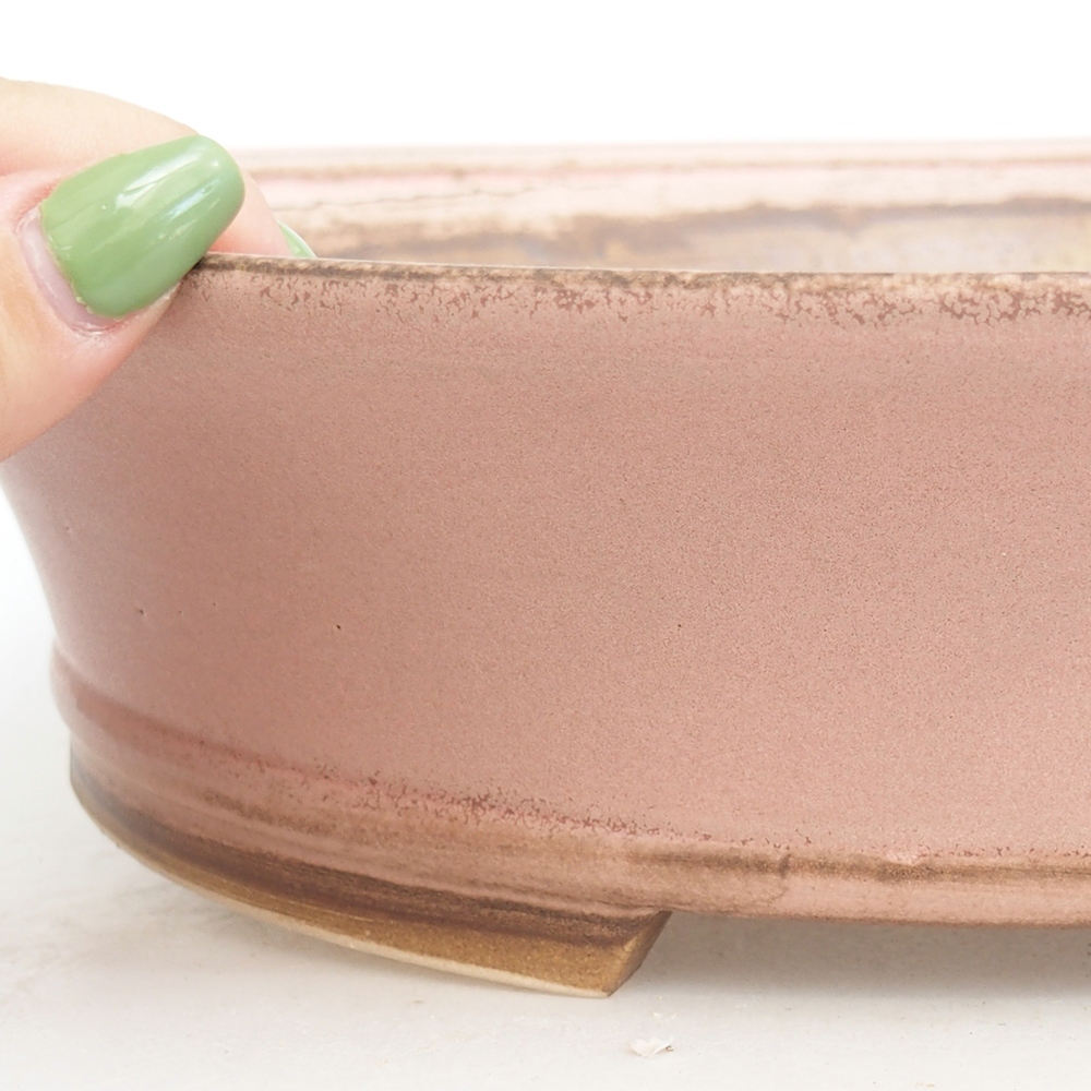 Bol à bonsaï en céramique 32,5 x 28 x 7,5 cm, rose