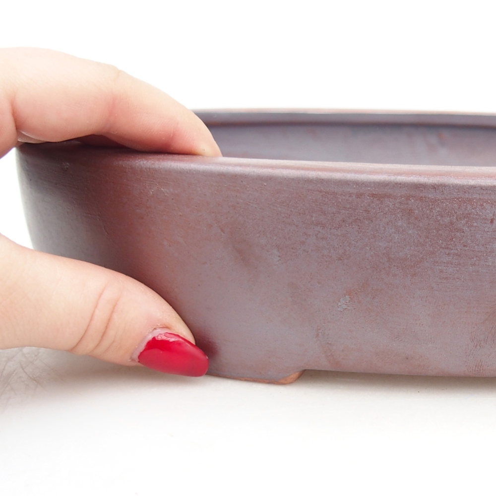 Bol à bonsaï en céramique 27 x 21 x 5 cm, couleur métal