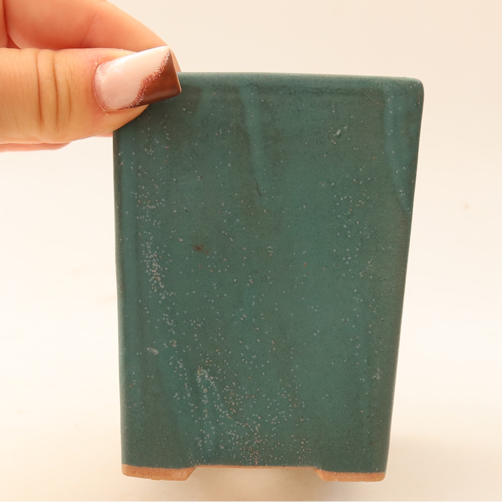 Pot à bonsaï en céramique 7,5 x 7,5 x 10 cm, couleur bleue