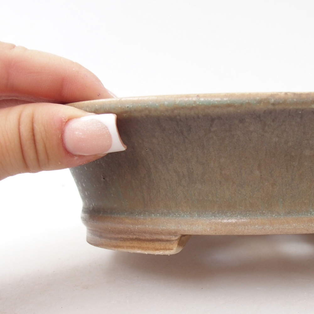 Bol à bonsaï en céramique 17,5 x 16 x 4,5 cm, couleur arrosée
