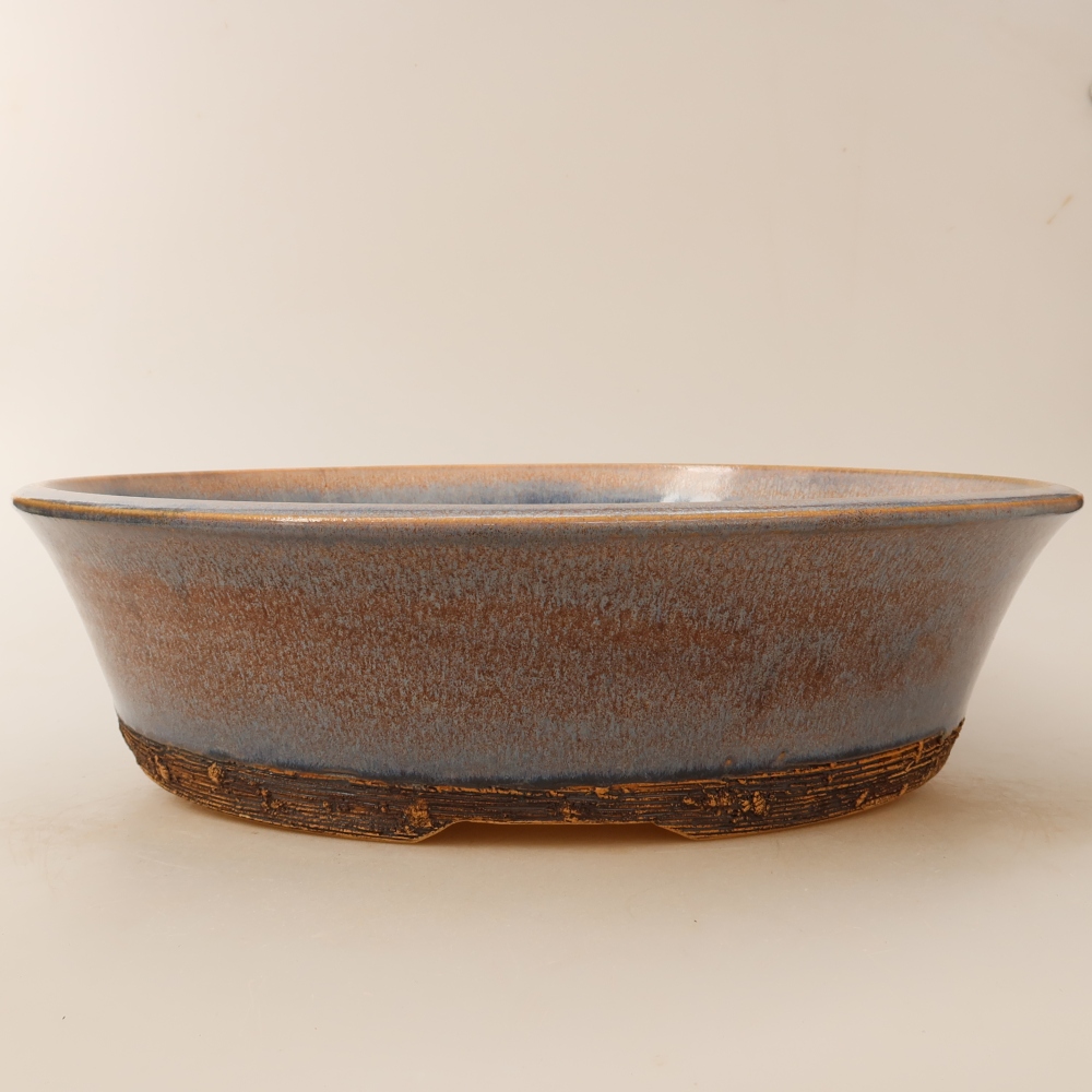 Pot à bonsaï en céramique 31 x 31 x 8 cm, couleur bleue