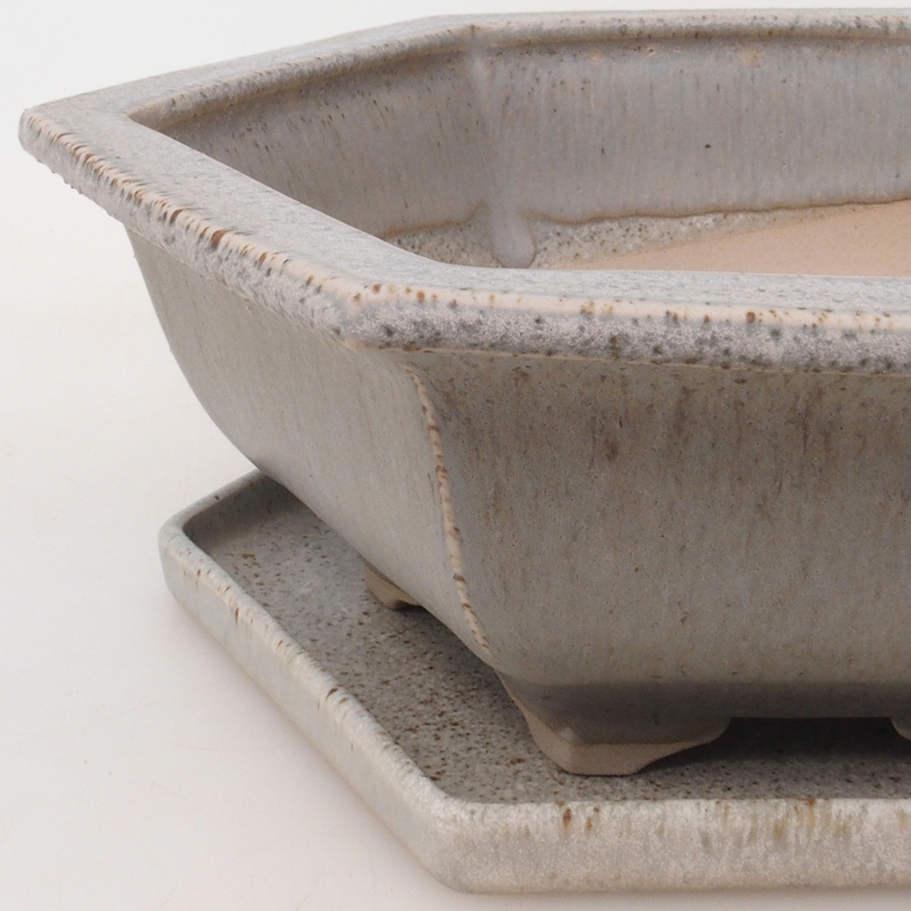 Bol bonsaï + soucoupe H53 - 19 x 21,5 x 7 cm - beige