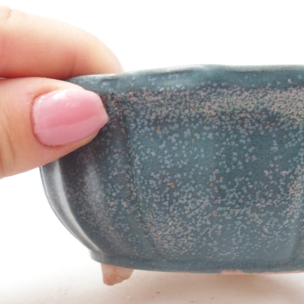 Bol à bonsaï en céramique 11 x 11 x 5 cm, couleur bleu