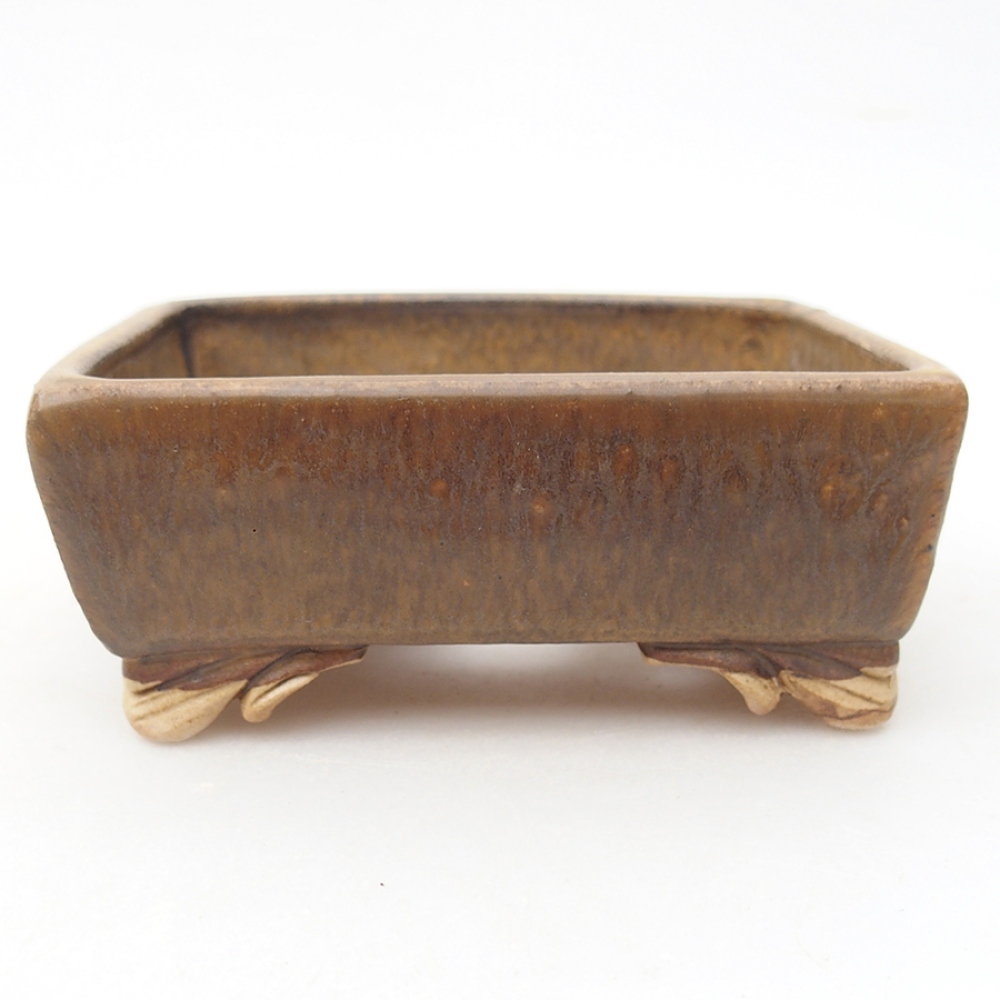 Bol à bonsaï en céramique 10 x 8,5 x 4 cm, brun