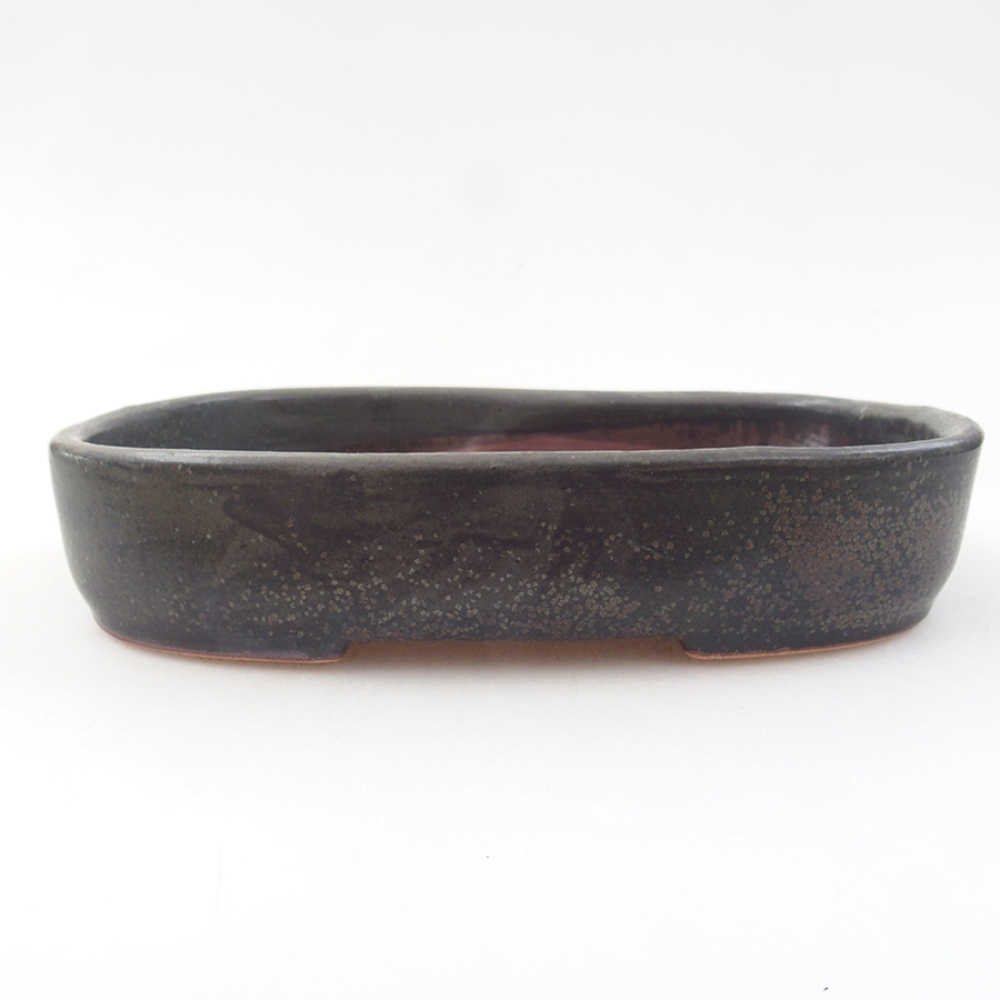 Bol à bonsaï en céramique 16 x 11 x 3,5 cm, gris