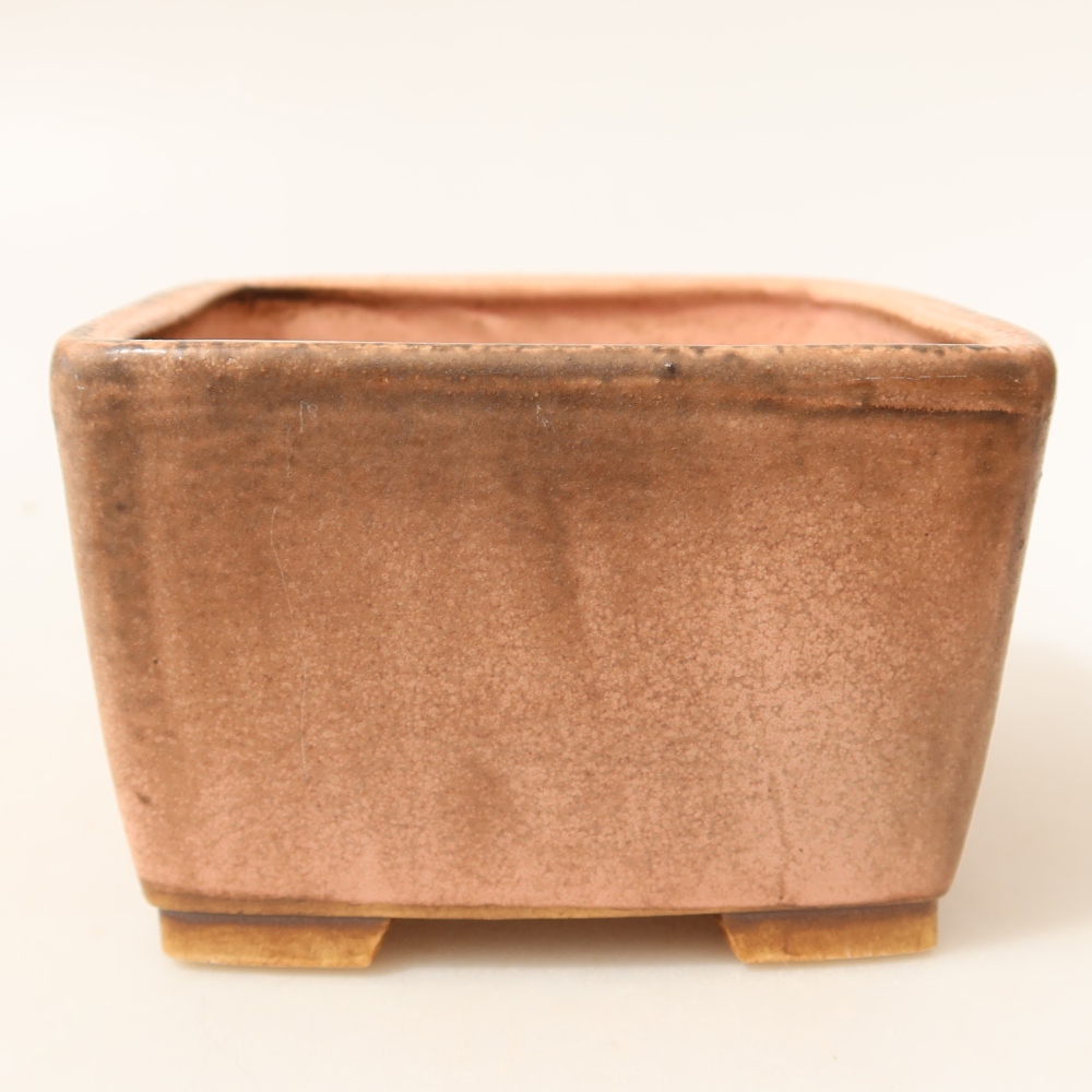 Bol à bonsaï en céramique 10,5 x 10,5 x 7 cm, rose