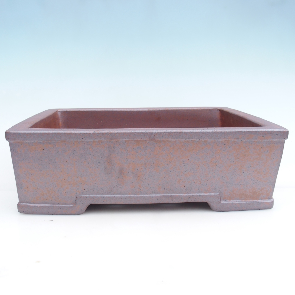 Bol à bonsaï en céramique 35,5 x 27 x 11 cm, couleur métal