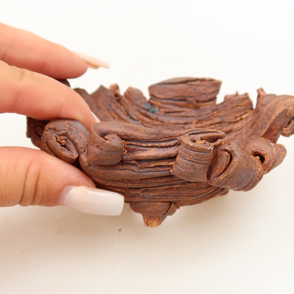 Coquille en céramique  11 x 8,5 x 5 cm, couleur marron
