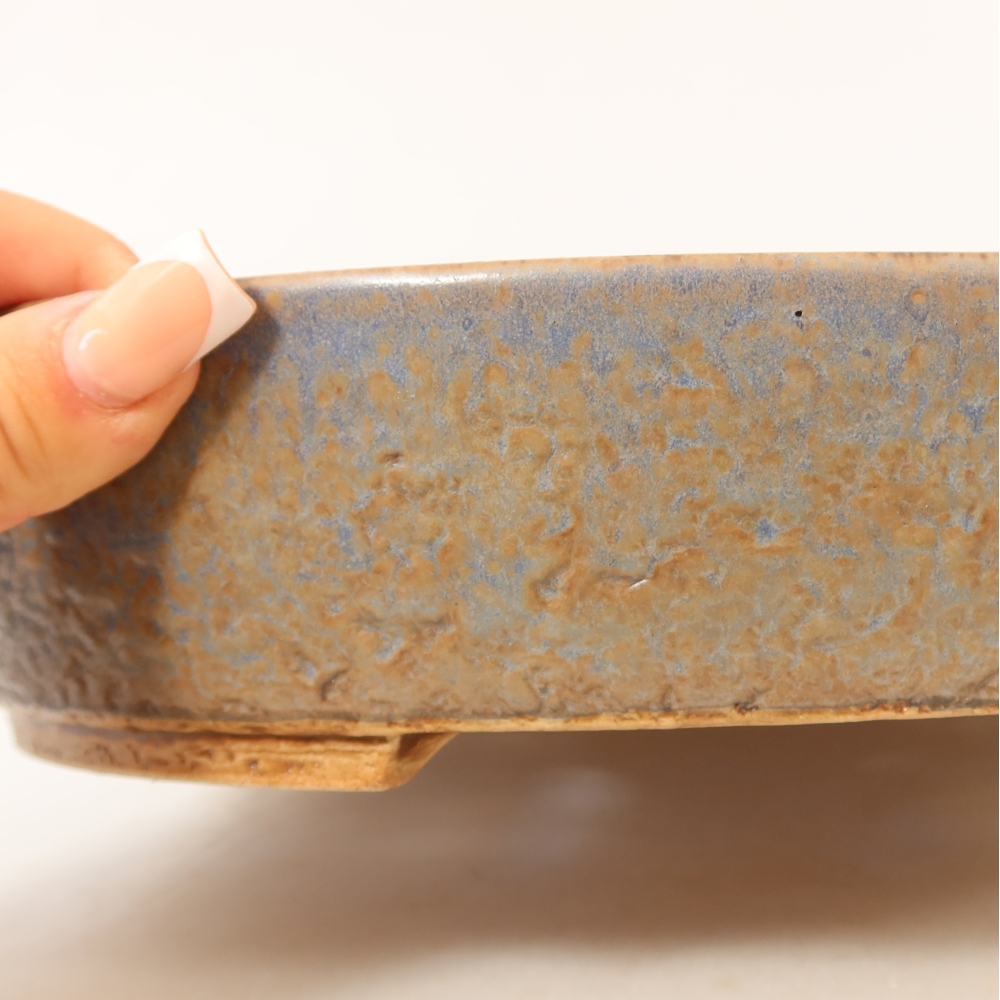 Bol à bonsaï en céramique 26,5 x 24 x 5,5 cm, couleur bleu