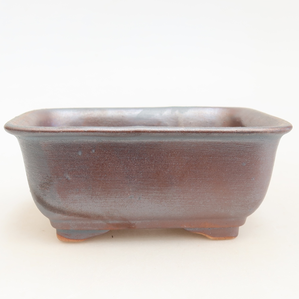 Bol à bonsaï en céramique 13,5 x 10,5 x 6 cm, couleur métal