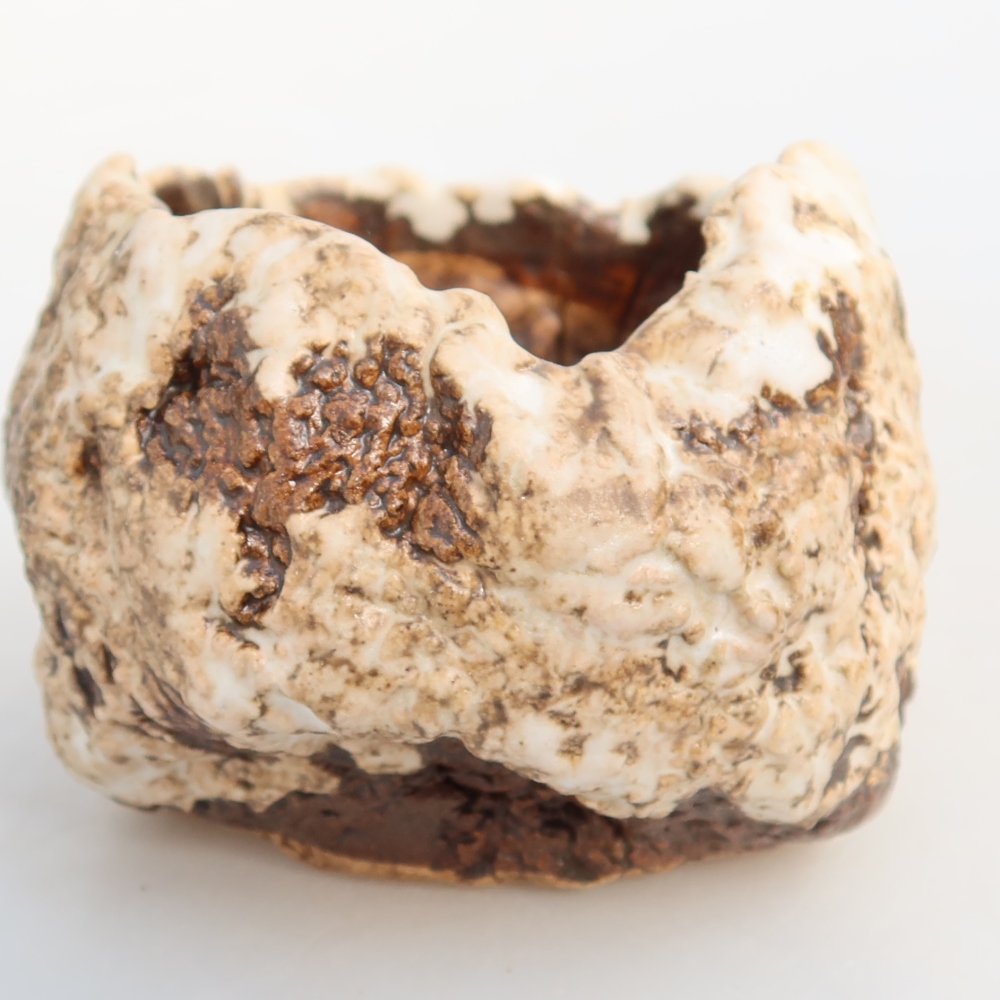 Coquille en céramique  7 x 7 x 6 cm, couleur blanc-brun
