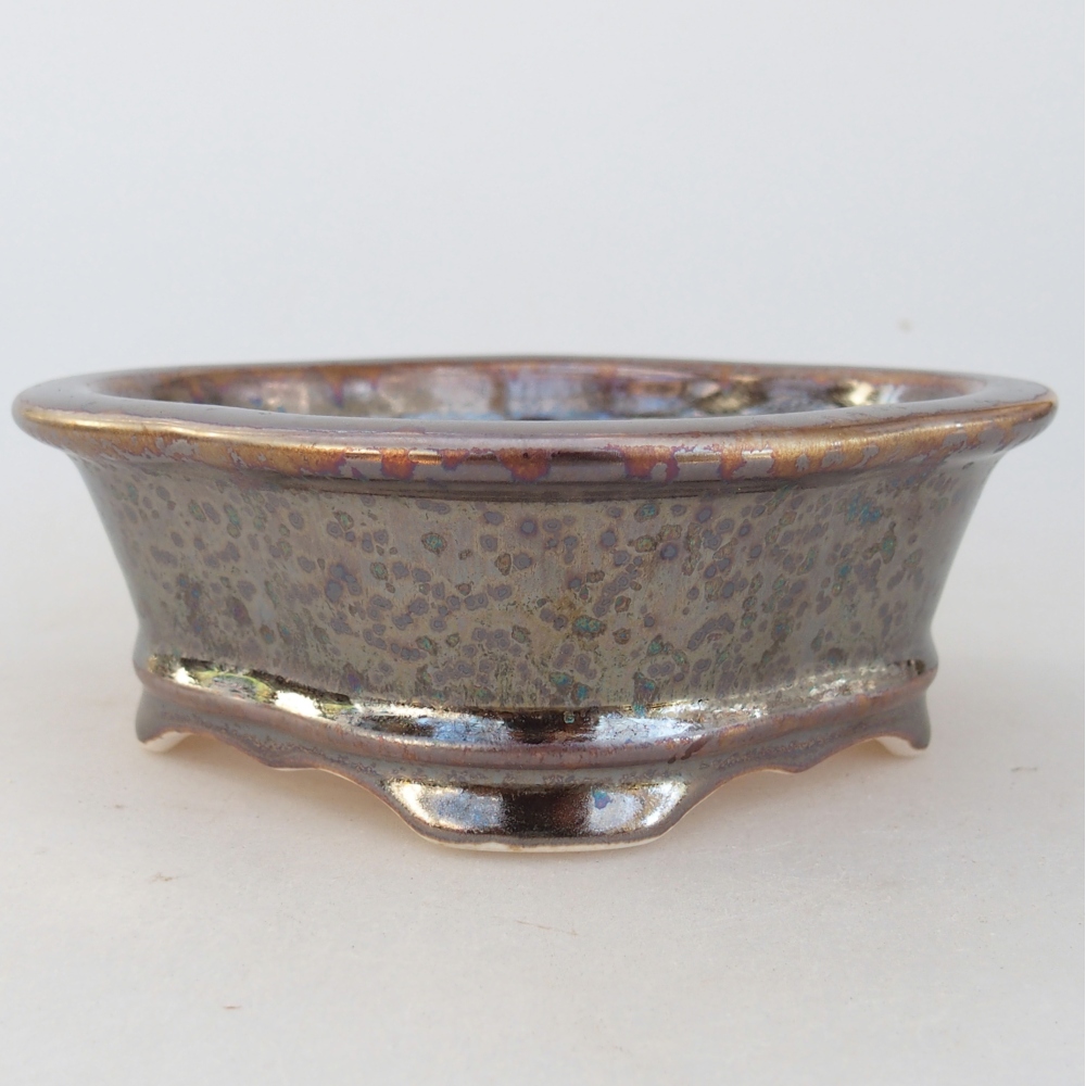 Bol à bonsaï en céramique 13 x 12 x 5 cm, couleur or