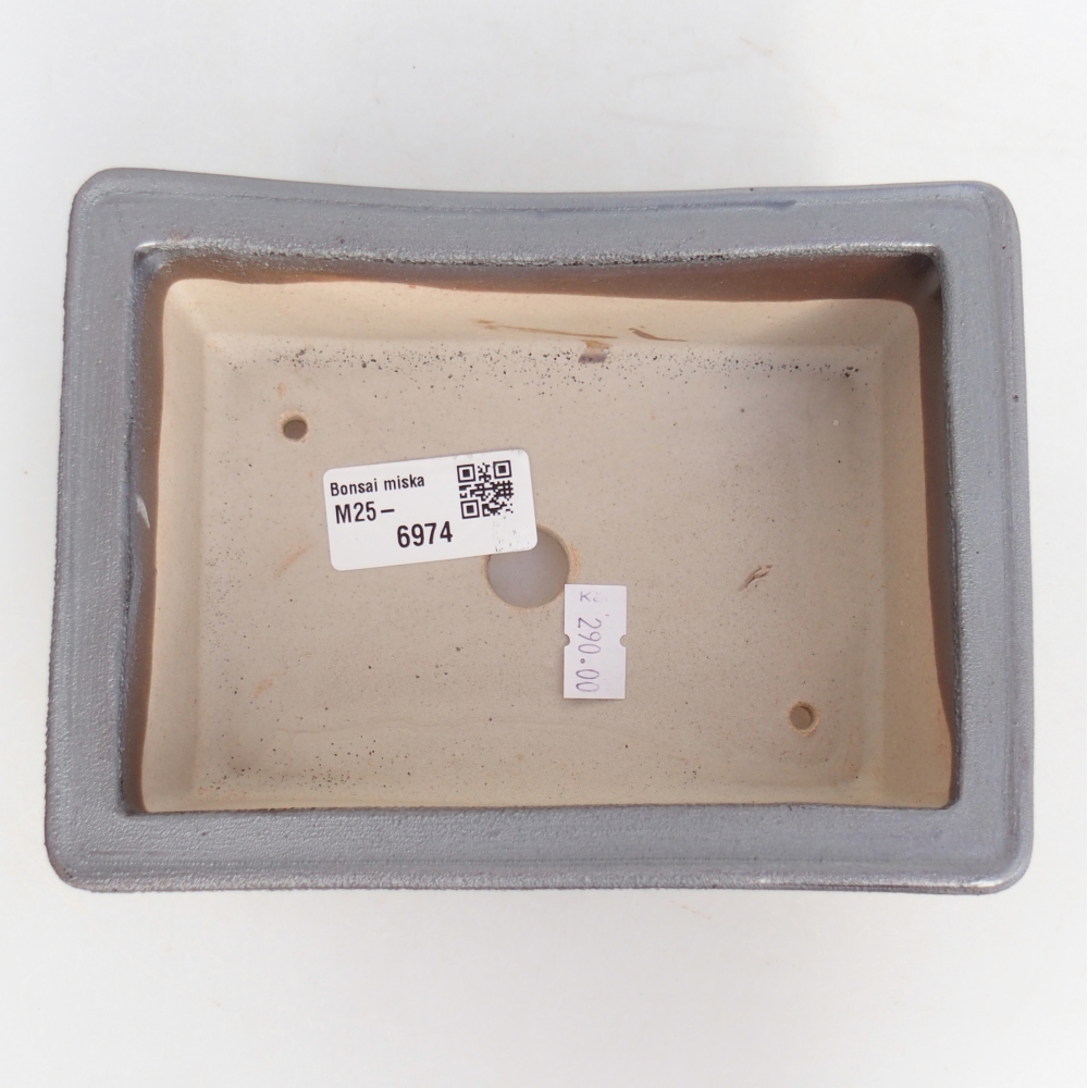 Bol à bonsaï en céramique 16 x 12 x 6 cm, couleur métal