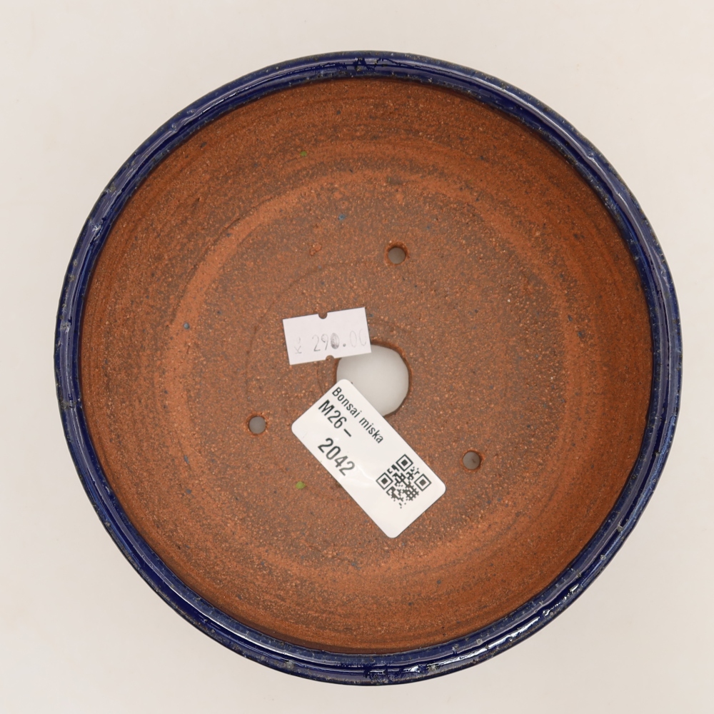 Bol à bonsaï en céramique 13,5 x 13,5 x 5 cm, couleur bleu