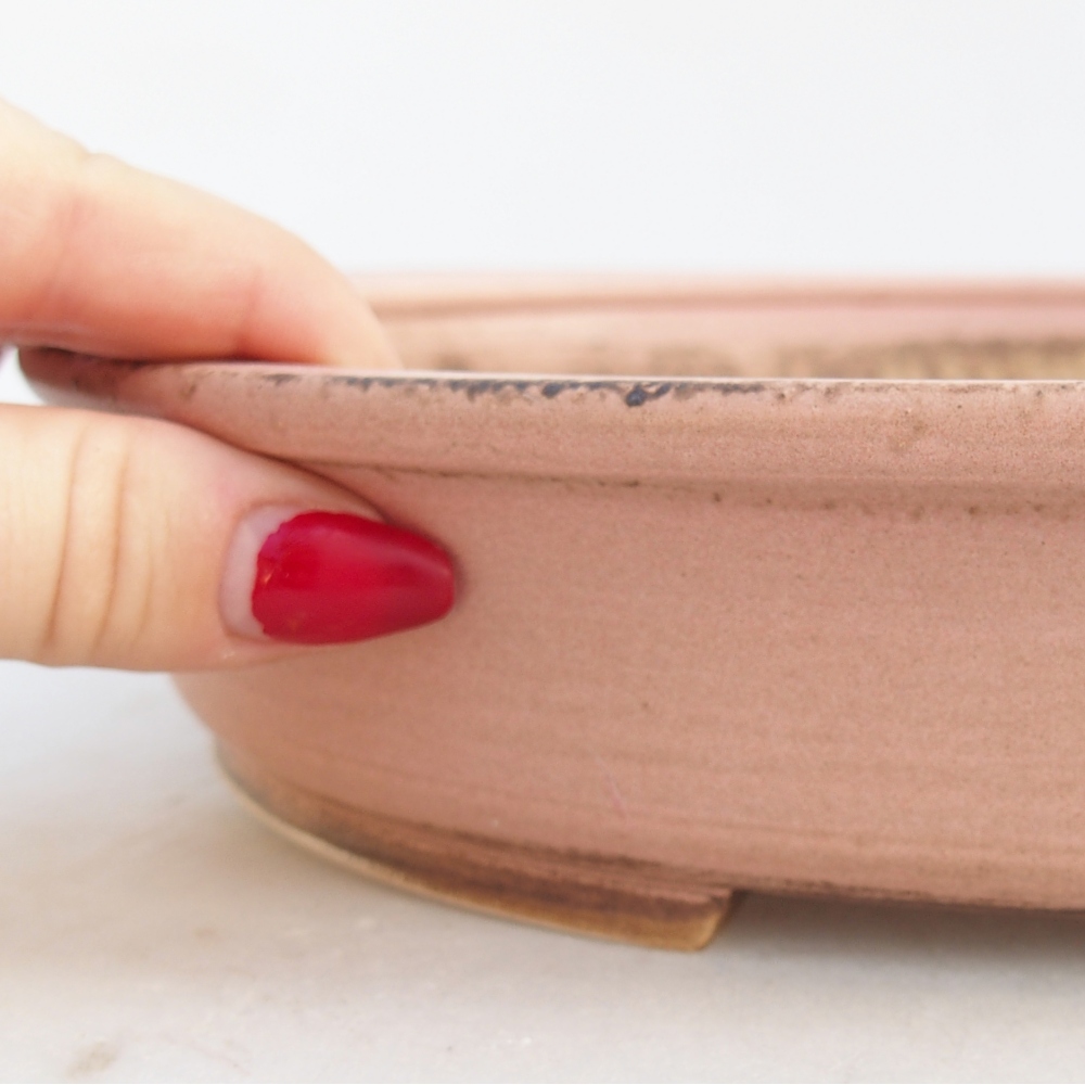 Bol à bonsaï en céramique 24 x 21 x 5 cm, rose