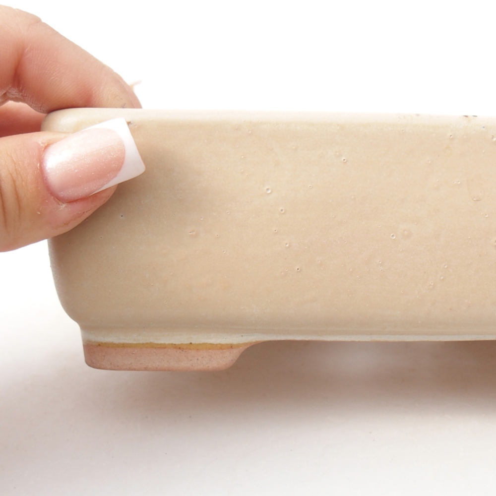 Bol à bonsaï en céramique 14,5 x 11 x 5,5 cm, couleur beige